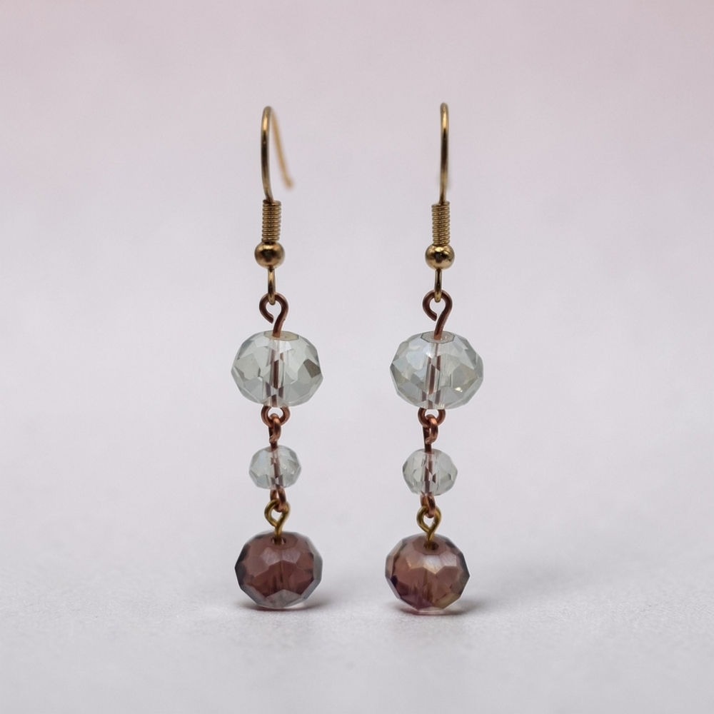 Faceted Crystal Drop Earrings - Picture 2 of 5